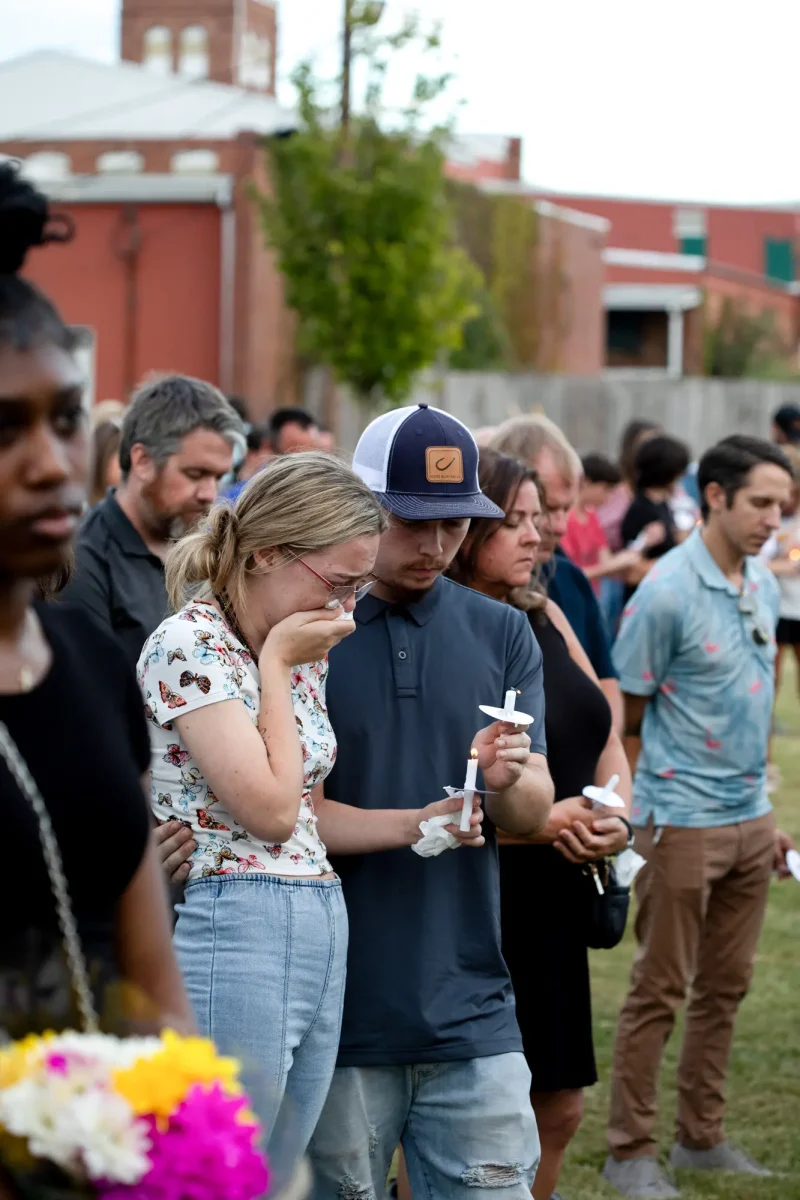 A memorial for the victims of the school shooting at Apalachee High School 