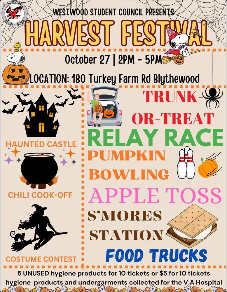 Harvest Festival Graphic featuring the events and activities available during the event.