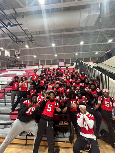 Varsity Football Team at the Pep Rally