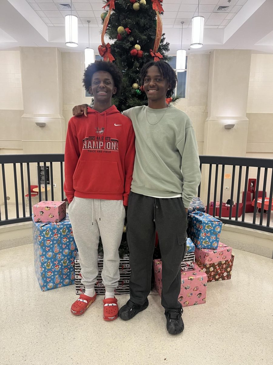 Kaleb (Left) and Kameron (Right) at the National English Honors Society Thanksgiving Celebration.